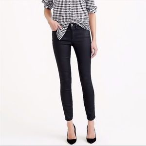 J Crew Coated Toothpick Jean in mamba black